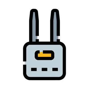 Wireless router icon transmitting internet signal Stock Illustration