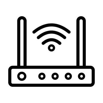 Wireless Router Icon with Wi-Fi Signal for Network Connectivity Stock-Illustration