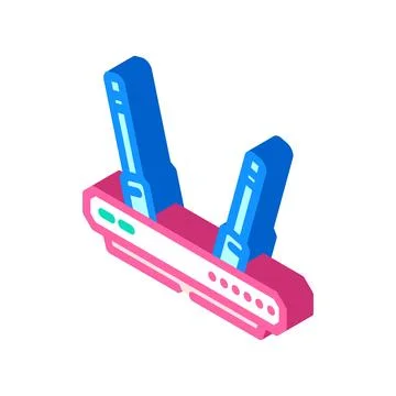 Wireless router industry 3 isometric icon vector illustration Stock Illustration