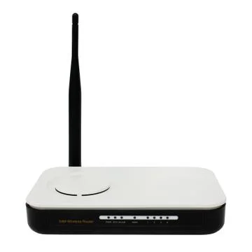 Wireless router isolated on white background Stock Photos