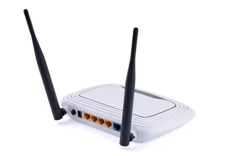 Wireless router isolated on white background Stock Photos