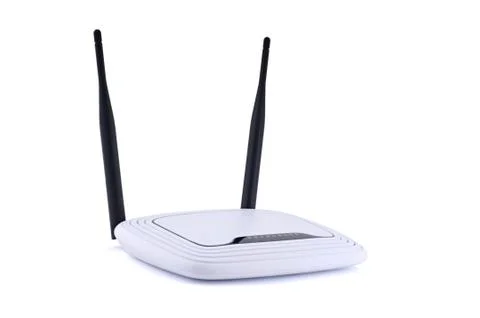 Wireless router isolated on white background Stock Photos