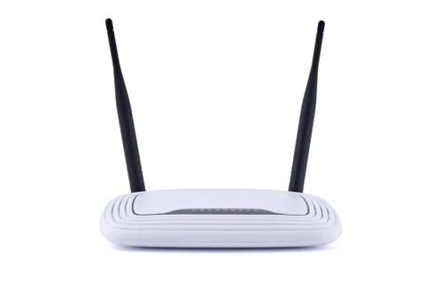 Wireless router isolated on white background Stock Photos