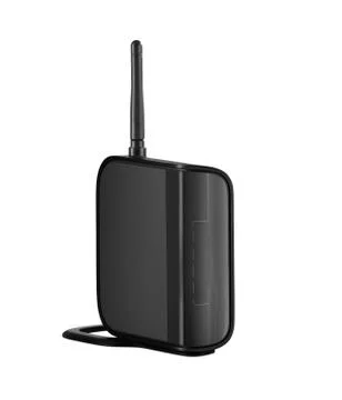 Wireless router in isolated white background Stock Photos