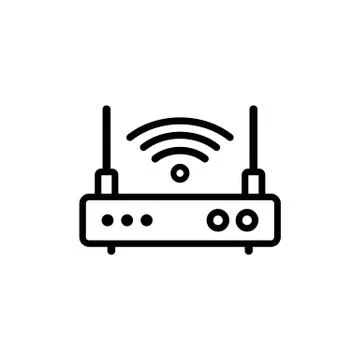 Wireless router line icon. Vector on isolated white background. EPS 10 Stock Illustration