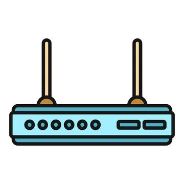 Wireless router modem ensuring global internet network connectivity Stock Illustration