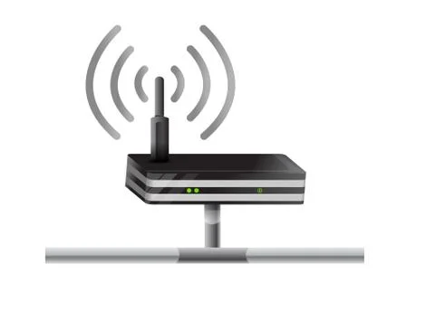 Wireless router network illustration design over a white background Stock Illustration