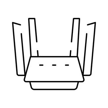 Wireless router outline providing internet connectivity icon Stock Illustration