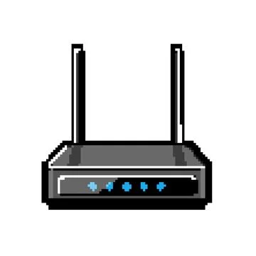 Wireless router pixel art vector illustration Stock Illustration