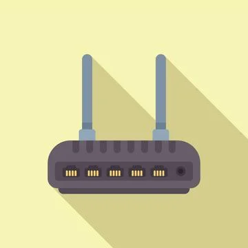 Wireless router providing internet connection for multiple devices Illustrazione stock