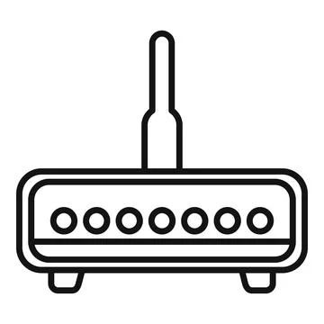 Wireless router providing internet connection for home office Stock Illustration