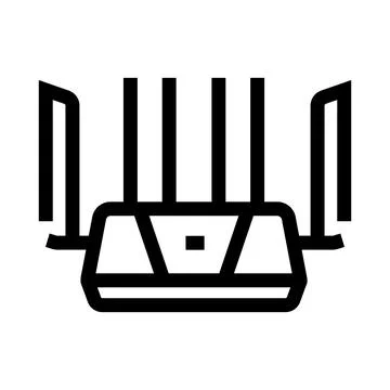 Wireless router providing internet connection, network, and wifi signal イラスト素材
