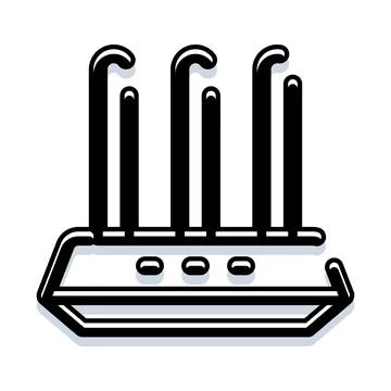 Wireless router providing internet connection icon design Stock Illustration