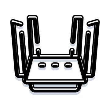 Wireless router providing internet connection icon 库存插图