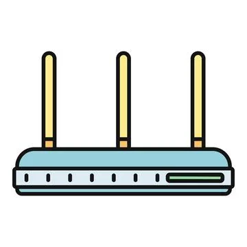 Wireless router providing internet connection for network Stock Illustration