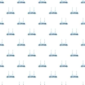 Wireless router repeating seamless pattern on white background Stock Illustration