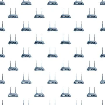Wireless router seamless pattern creating digital network background 스톡 일러스트