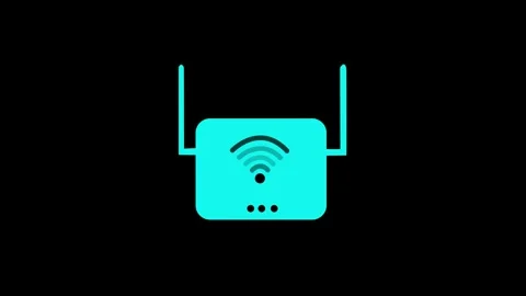 Wireless Router Signal Animation with Frequency Wave Effect, Digital Intern.. Stock Footage 311731409
