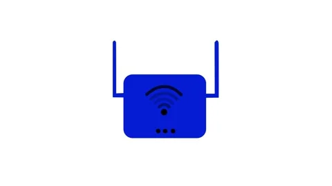 Wireless Router Signal Animation with Frequency Wave Effect, Digital Intern.. Stock Footage 311731473