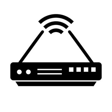 Wireless router silhouette icon. Internet Wi-Fi. Vector. Stock Illustration
