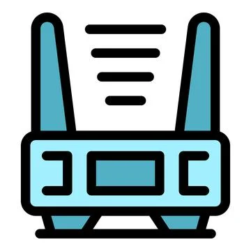 Wireless router transmitting data signal with two antennas Stock Illustration
