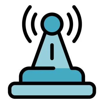 Wireless router transmitting data signal icon 库存插图