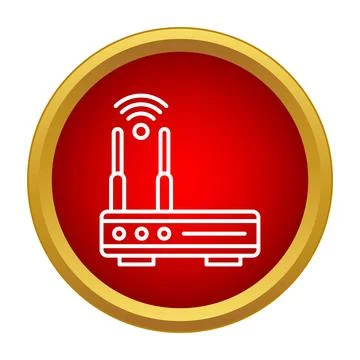 Wireless router transmitting internet connection signal icon Stock Illustration