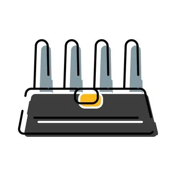 Wireless router transmitting internet signal for network connectivity Stock Illustration