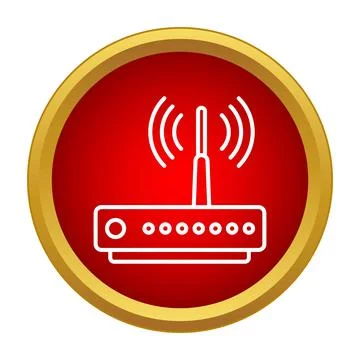 Wireless router transmitting internet signal for global connectivity Stock Illustration