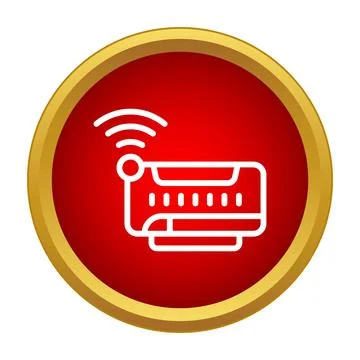 Wireless router transmitting internet signal icon Stock Illustration