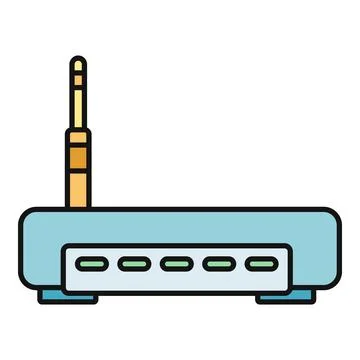 Wireless router transmitting internet signal for modern networking Stock Illustration