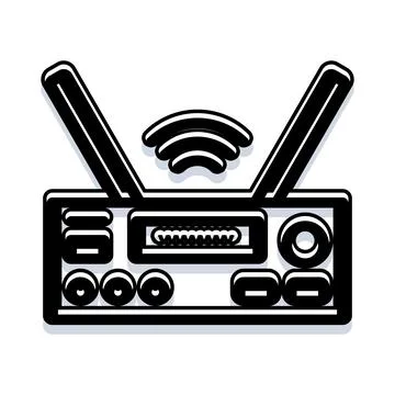 Wireless router transmitting network signal for internet connection Stock Illustration