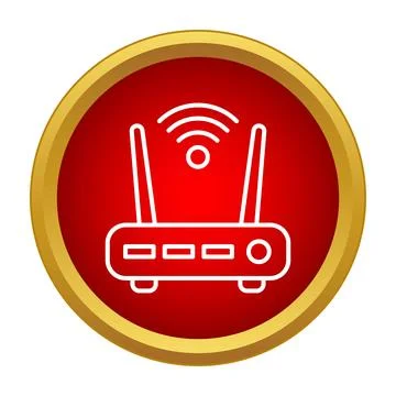 Wireless router transmitting wi fi signal internet connectivity icon Stock Illustration
