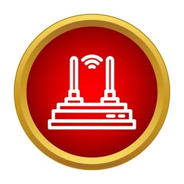 Wireless router transmitting wi fi signal network icon Stock Illustration