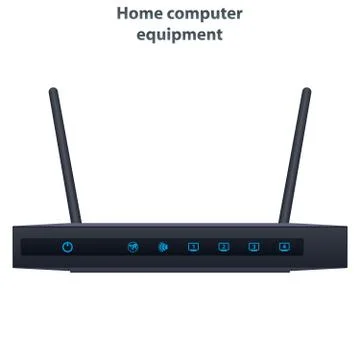 Wireless router with two antenna Stock Illustration