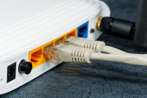 Wireless Routers and Networking Cable antenna Stock Photos