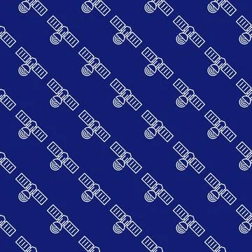Wireless Satellite vector concept minimal outline seamless pattern Stock Illustration