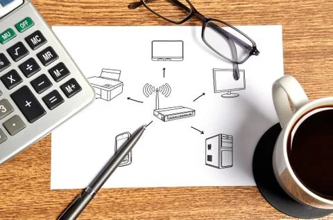 Wireless scheme Stock-Fotos