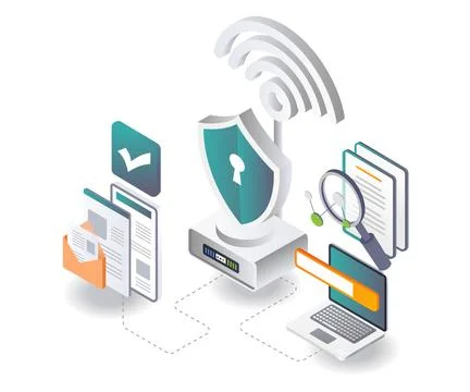 Wireless Security and searching data Stock Illustration