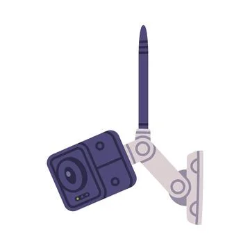 Wireless Security Camera as Closed-circuit Television Transmitting Video and Illustrazione stock