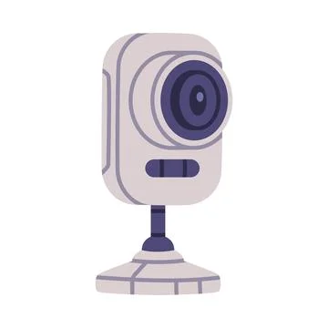 Wireless Security Camera as Closed-circuit Television Transmitting Video and Illustrazione stock
