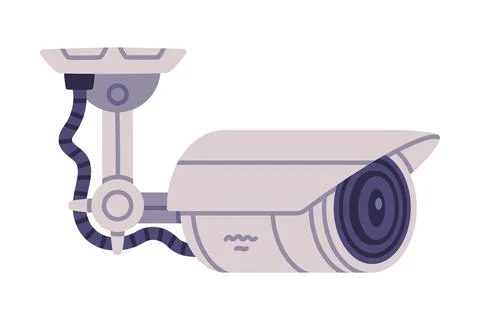 Wireless Security Camera as Closed-circuit Television Transmitting Video and 스톡 일러스트