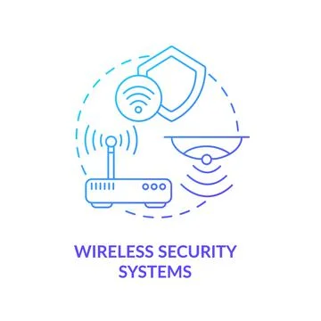 Wireless security systems blue gradient concept icon Stock Illustration