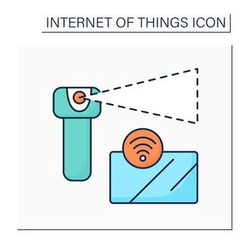 Wireless sensor color icon Stock Illustration