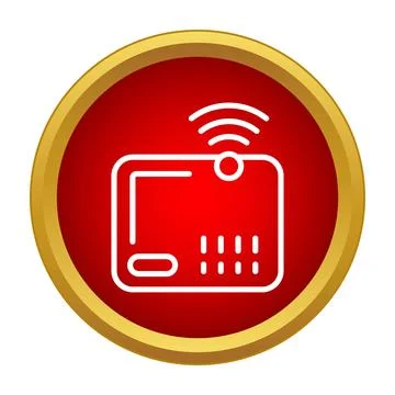 Wireless sensor electronic device icon sending signal Illustrazione stock