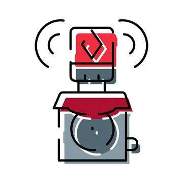 Wireless sensor electronic device transmitting data signal Stock Illustration