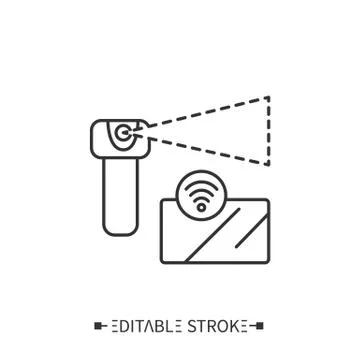 Wireless sensor line icon. Editable illustration 스톡 일러스트