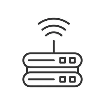Wireless server storage IoT, icon in line design. Wireless, server, storage, IoT Stock Illustration