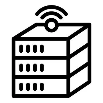 Wireless server transmitting data, modern technology icon Stock Illustration