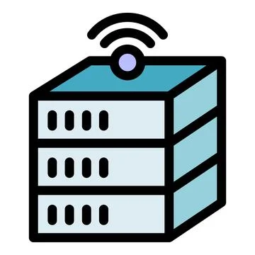 Wireless server transmitting data, modern technology and network connectivity Stock Illustration